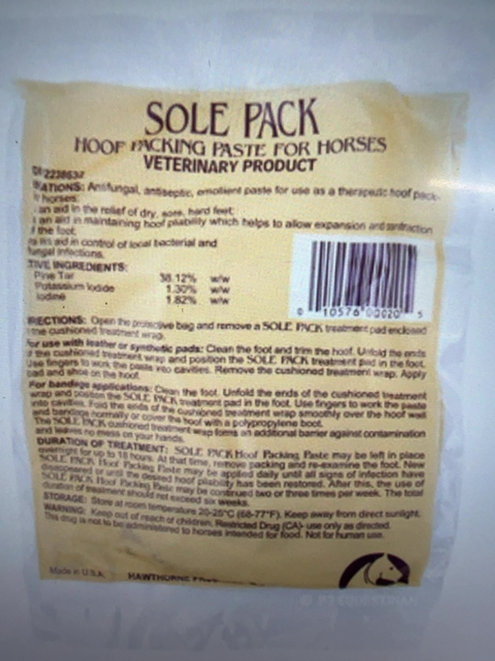 MUSTAD SOLE PACK HOOF PACKING PASTE