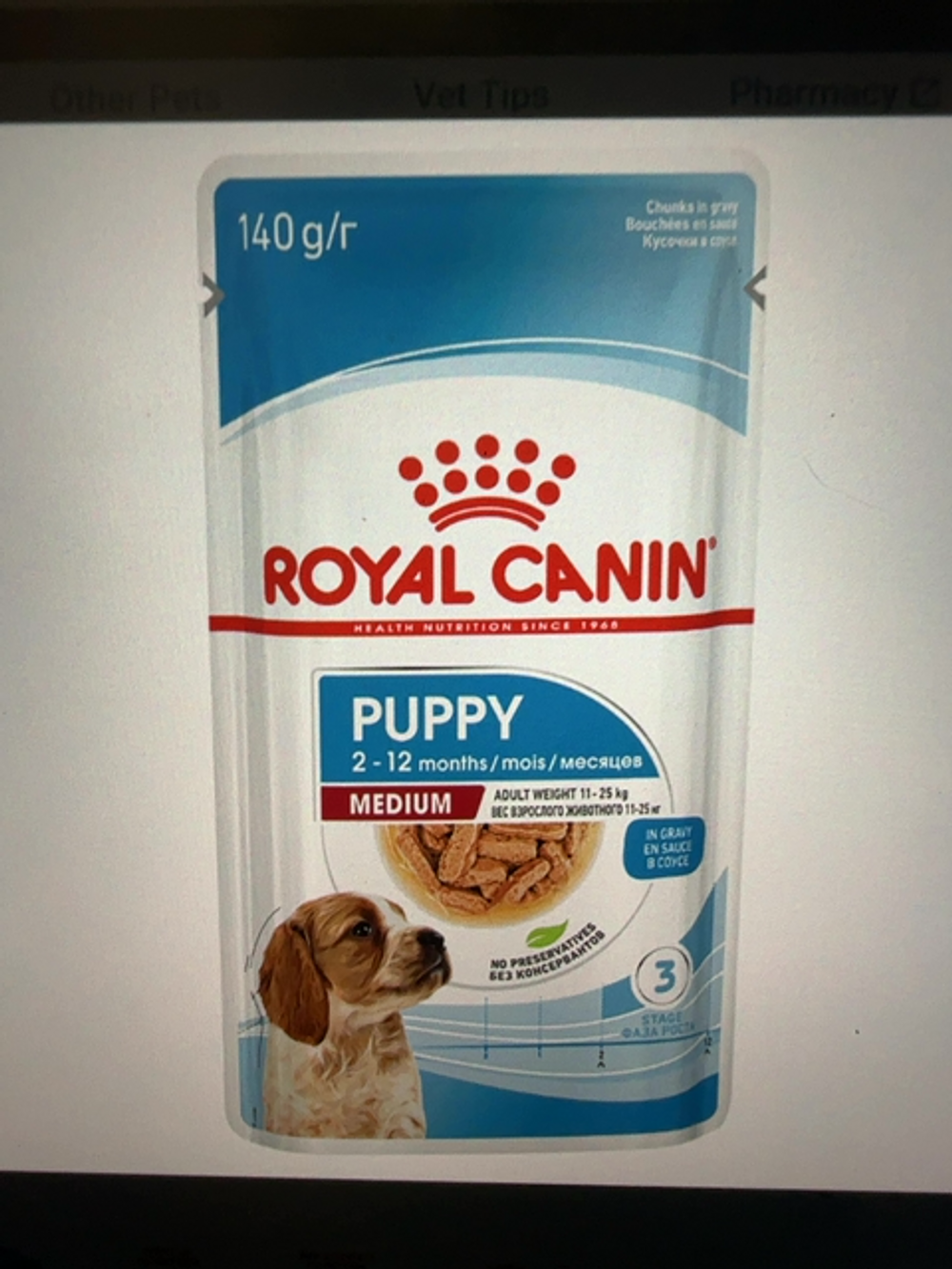ROYAL CANIN PUPPY WET MED 140GM BOX/10