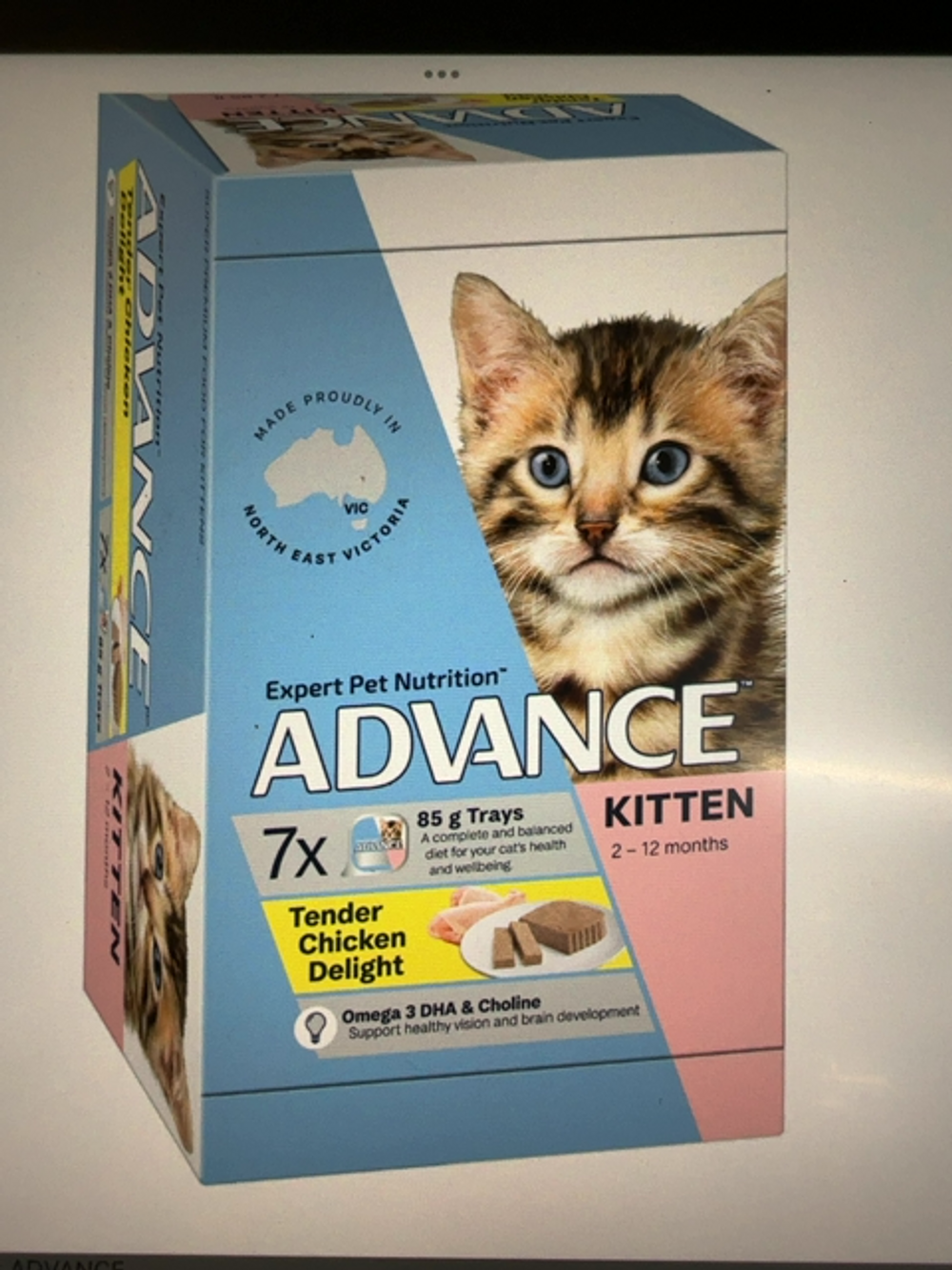 ADVANCE KITTEN CHICKEN TRAYS 7 X 85GM