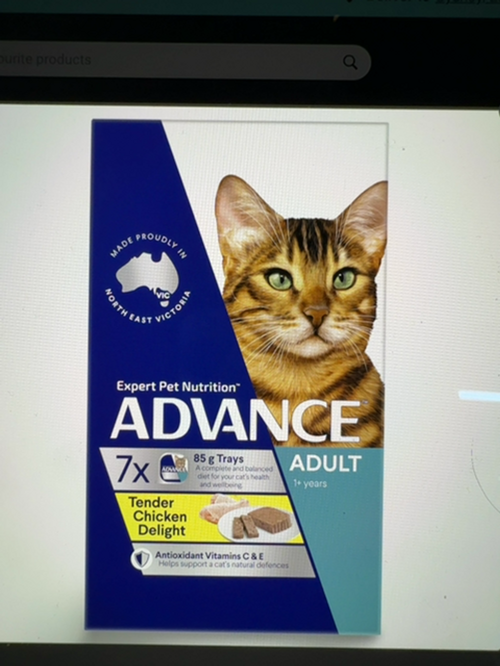 ADVANCE CAT ADULT 1+ YEARS TENDER CHICKEN DELIGHT 85G TRAYS X 7