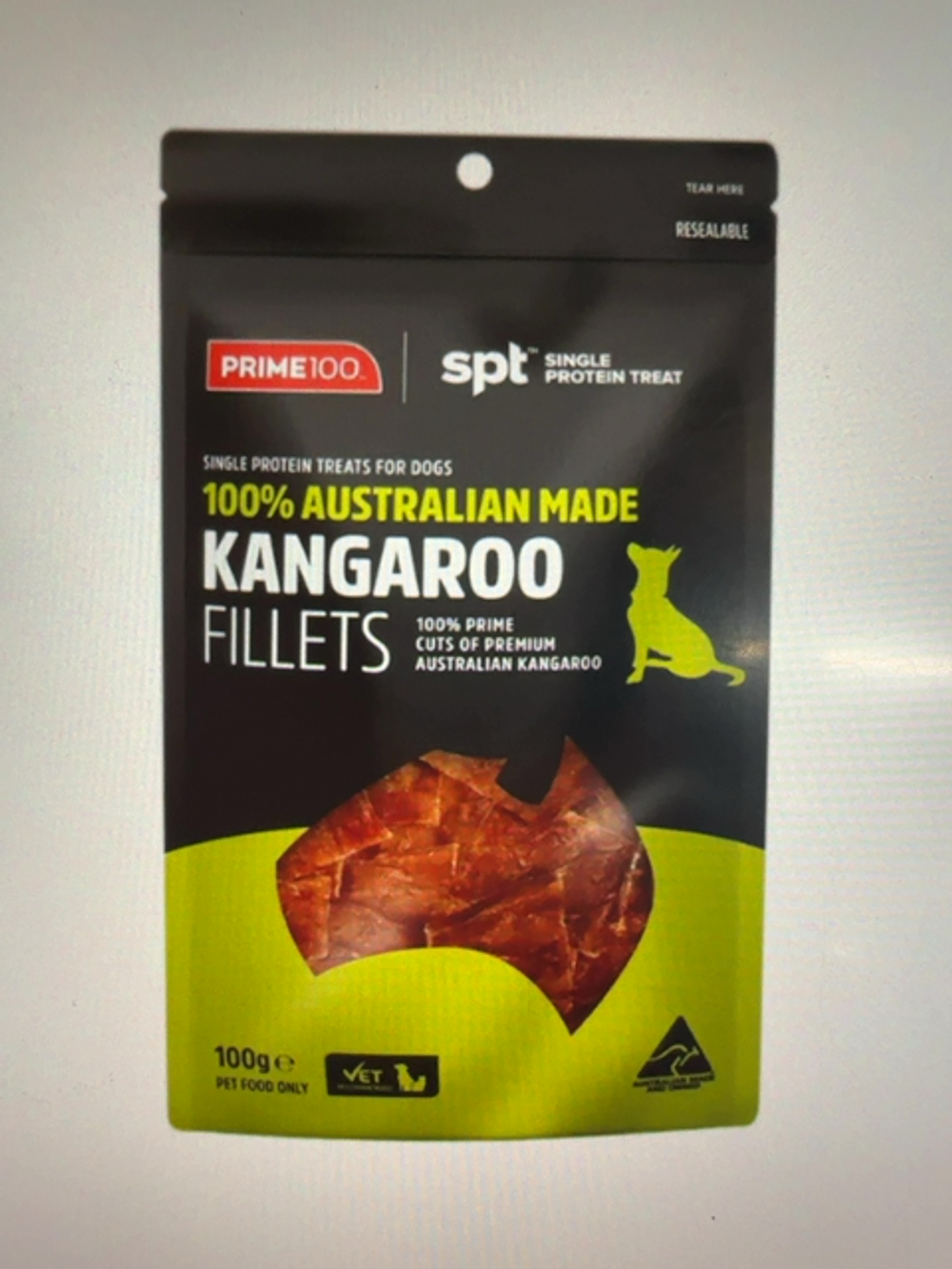 PRIME 100 SINGLE PROTEIN KANGAROO FILLETS 100GM