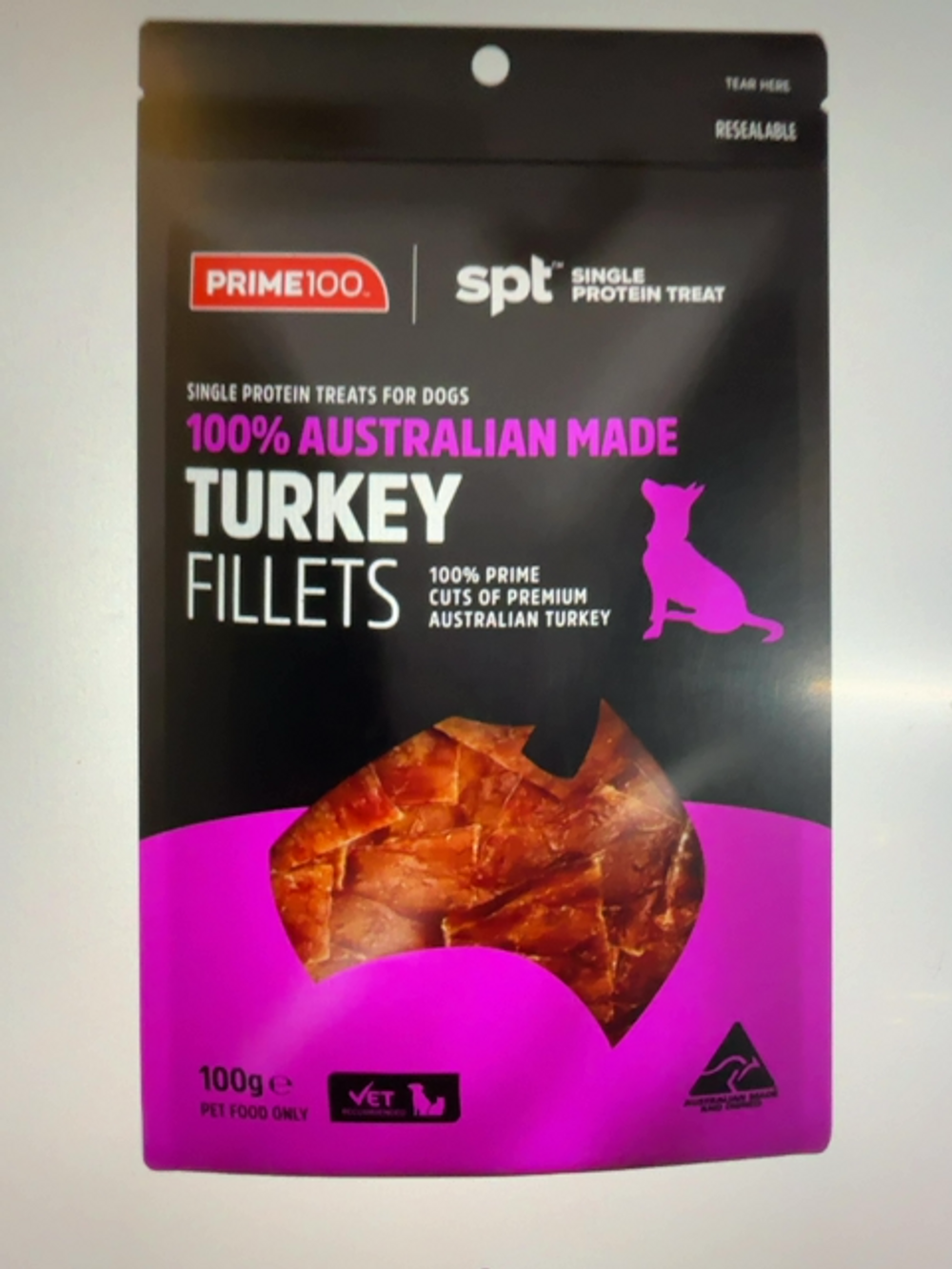 PRIME 100 SINGLE PROTEIN TURKEY FILLETS 100GM