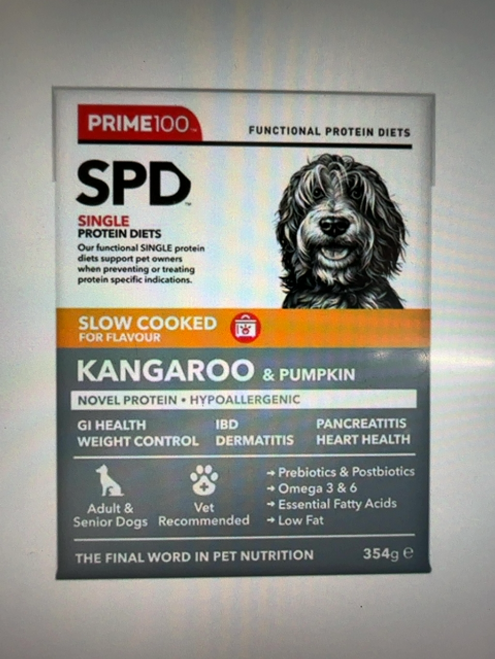 PRIME 100 SPD SLOW COOKED KANGAROO & PUMPKIN 354G