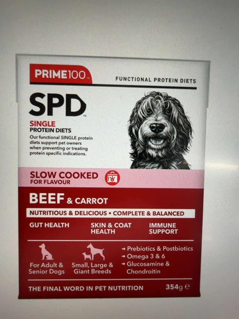 PRIME100 SPD SLOW COOKED BEEF & CARROT 354G