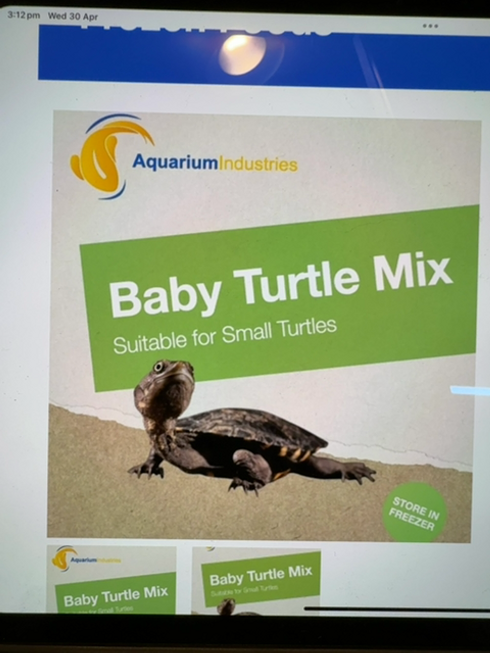 AI FROZEN BABY TURTLE FOOD 100GM