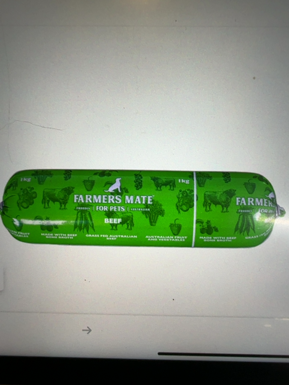 FARMERS MATE 4 PETS BEEF 1KG ROLL