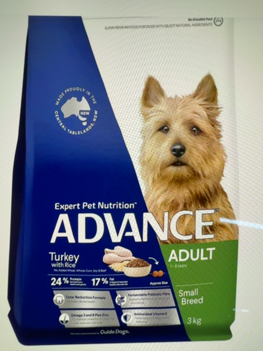 ADVANCE DOG ADULT SMALL BREED WITH TURKEY & RICE 8KG