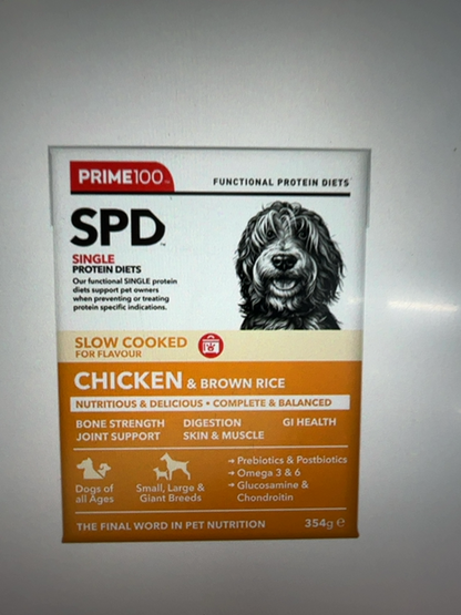PRIME 100 SPD SLOW COOKED CHICKEN& BROWN RICE 354G 