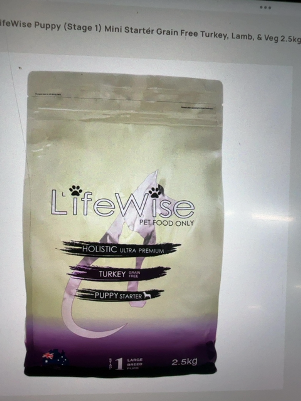 LIFEWISE PUPPY STARTER TURKEY GRAIN FREE [SZ:2.5KG] 